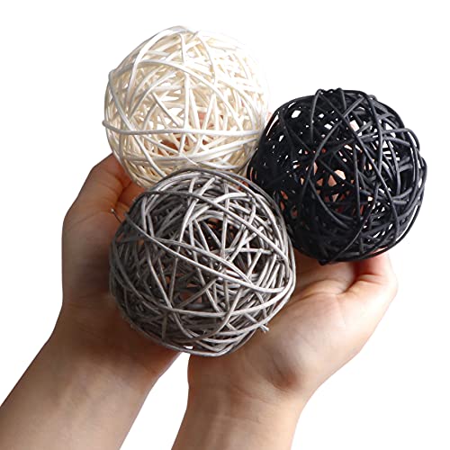 STMK 9 Pcs 3 Inch Wicker Balls Decorations, Rattan Balls Decorative for Home Decor DIY Vase Bowl Filler Ornament Baby… - Image 5
