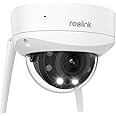 REOLINK 4K WiFi Security Camera Outdoor, Dome Surveillance Camera with IK10 Vandal-Proof, Wi-Fi 6 New Tech, Smart Detection, 5X Optical Zoom, Color Night Vision, Non-PT Cam, DC (12V/1A), RLC-843WA