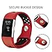 POY Replacement Bands Compatible for Fitbit Charge 2, Adjustable Breathable Wristbands with Air Holes Straps, Small Red Black 1PC