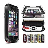 iPhone 6s Plus Case,PERSTAR Shockproof Dust/Dirt/Snow Proof Aluminum Metal Gorilla Glass Protection Case Cover for Apple iPhone 6 Plus/iPhone 6s Plus (Black)
