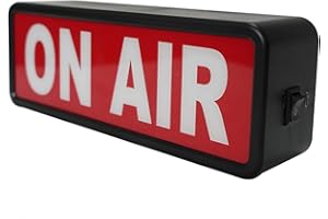DMKYDM ON AIR Sign LED Light Recording Sign Studio Warning Signfor (Studio/Home Studio/Company/Desk or Wall Decor). Simple and Easy ON/Off Switch Button.Up Lighted Broadcast Warning Sign Finished
