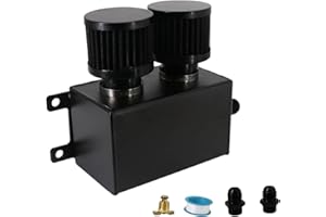 Dokili 1200ml 1.2L Twin Baffle Dual Filter Engine Oil Catch Can Tank Reservoir AN8