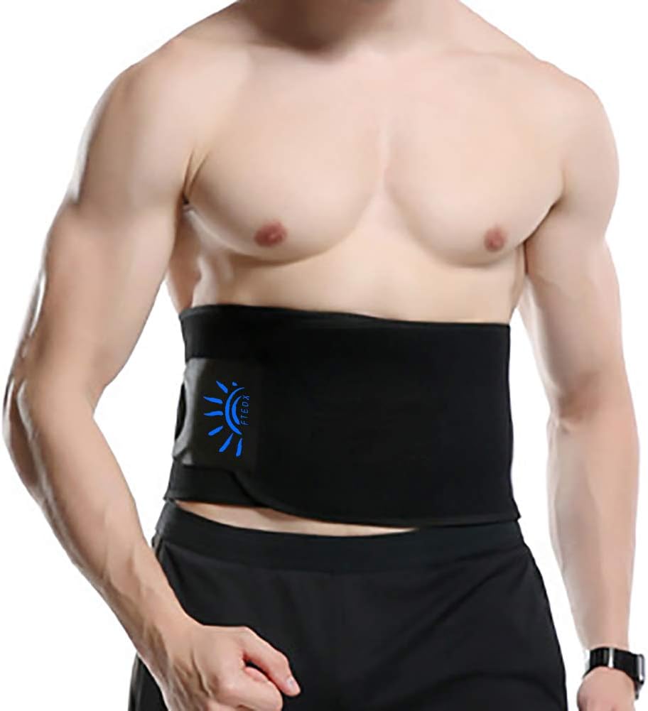 FTEOX Waist Trimmer,Waist Trainer Premium Stomach Fat Burner Wrap Slimming Belt and Weight Loss Ab Belt for Women&Men with Sauna Effect(Black,Medium39''x8'')
