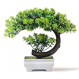 yoerm Small Artificial Bonsai Tree Desk Decor Fake