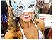 Masquerade Mask Venetian Butterfly Shiny Metal Mardi Gras Mask Multicolor (One size, Silver/Blue)