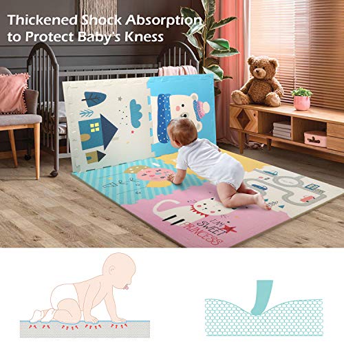 Play Mat, Foldable Baby Crawling Mat NonToxic Kids Puzzle Exercise