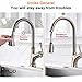 APPASO Pull Down Kitchen Faucet with Sprayer, Single Handle High Arc Single Hole Pull Out Kitchen Sink Faucets with Deck Plate, Stainless Steel Brushed Nickel