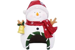 Ulifery Christmas Ornament Snowman Aquarium Decorations for Betta Hiding in 5-30 Gallon Fish Tank, White and Red