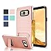 Galaxy S8 Case,AnoKe [Card Slots Wallet Holder] Kickstand Hard Plastic PC TPU Soft Hybrid Shockproof Heavy Duty Protective Cases Cover for Samsung Galaxy S8 KC1 Rose Gold New
