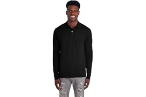 Jerzees Mens Men's Long Sleeve Polo Shirts, Cotton Blend, Two Button Closure, Regular Fit, Sizes S-2x