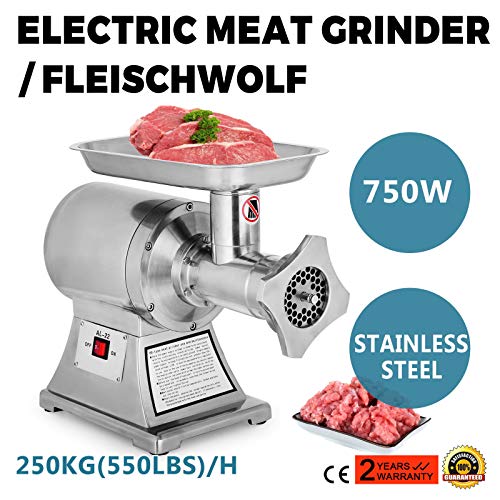 GTFHUH Edelstahl elektrische Fleischwolf 750W Wurstabfüllmaschine Fleischwolf für Gewerbe Fleischwolf – Bild 3