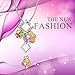 OSIANA Ice Cube 18K White Gold Plated Fashion Pendant Necklace Made with Crystal 18