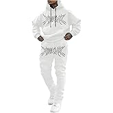 GORGLITTER Men's Graphic Track Suits 2 Piece Set Long Sleeve Hoodie and Sweatpants Set