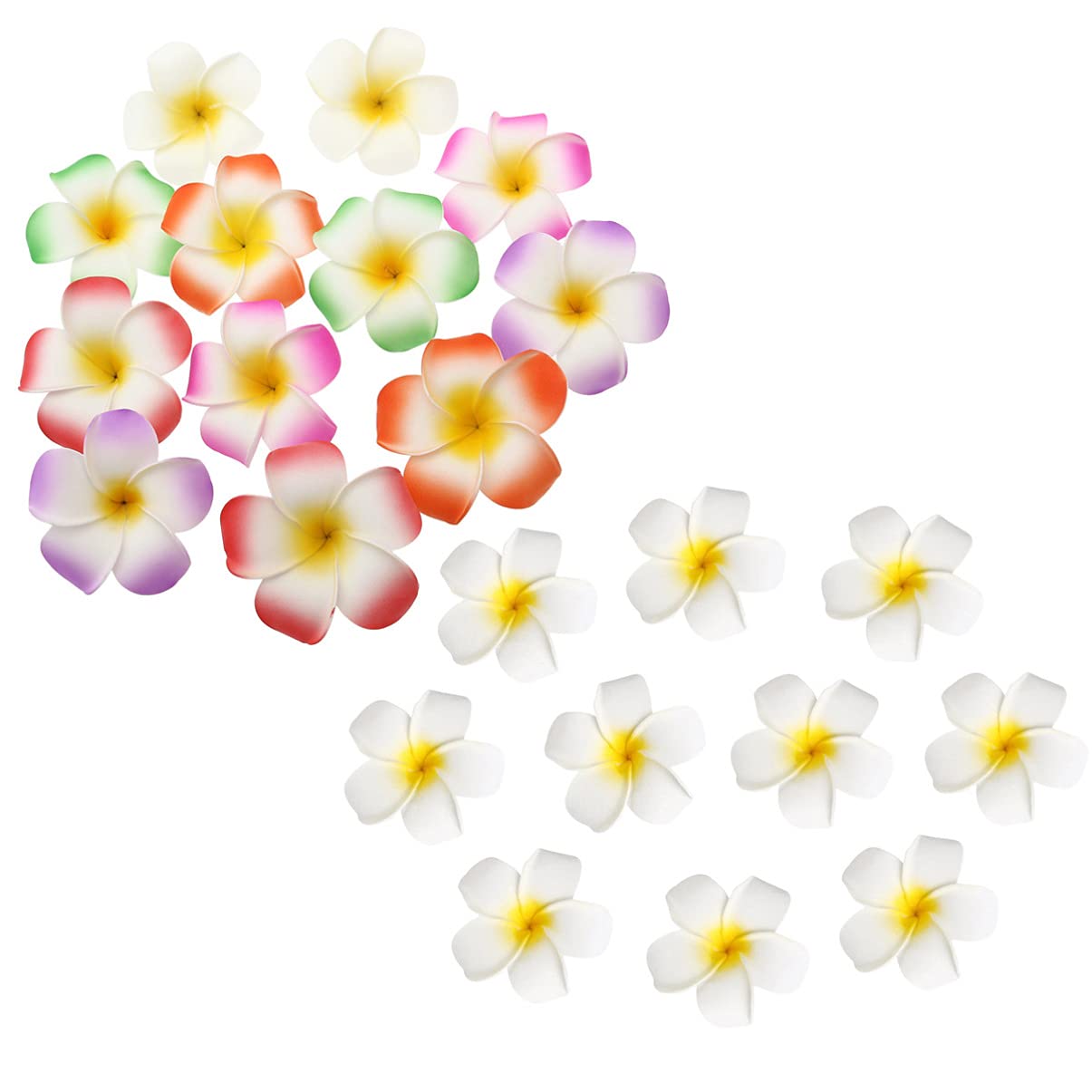 Uonlytech Hawaii Hawaiian Plumeria Flower Clips 22Pcs Foam Women Ladies Hair Accessory for Beach Party Wedding