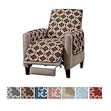 Home Fashion Designs Adalyn Collection Deluxe Reversible Quilted Furniture Protector. Beautiful Print on One Side/Solid Color on the Other for Two Fresh Looks. By Brand. (Recliner, Chocolate)