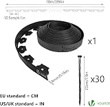 VOUNOT Lawn Edging 10m with 30 Pegs 4mm Thick Black Plastic Border view 3