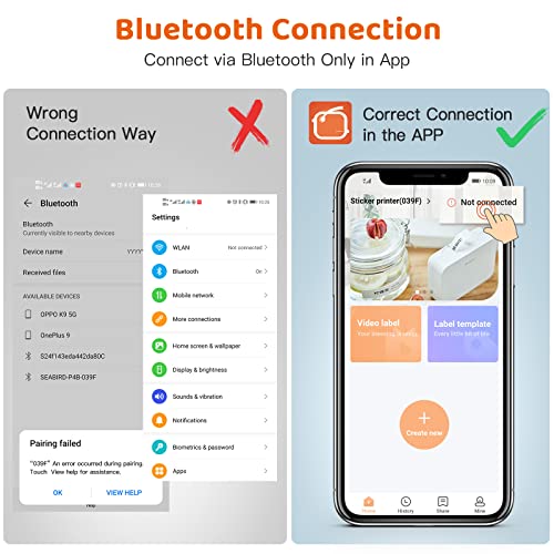 Label Maker Machine with Tape, Bluetooth Mini Label Printer Included Multiple Templates, Merkmak Label Maker for Home, Office, School, Organizer, Store and More, Compatible for Android & iOS