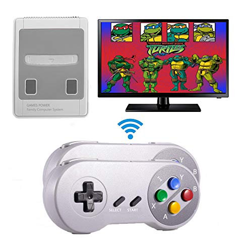 Yuegoo Family Classic Game Consoles, Childhood Retro Game Console Built-in 557 TV Video Games, with Dual Wireless Controllers. (White)