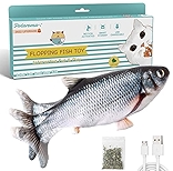 Potaroma Flopping Fish 10.5", Upgraded for 2022, Moving Cat Kicker Toy, Floppy Fish Animal Toy for Small Dogs, Wiggle Fish Catnip Toys, Motion Kitten Toy, Interactive Cat Toys for Cat Exercise