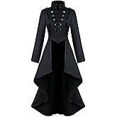 SIAEAMRG Renaissance Steampunk Tailcoat Halloween Costumes for Women, Victorian Medieval Pirate Vampire Gothic Jackets