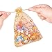 PH PandaHall 5x7 Inch Heart Printed Organza Bags 100pcs Golden Gift Bags Jewelry Pouch Bag Organza Mesh Sheer Drawstring Bag Wedding Favors for Mother Festival Christmas
