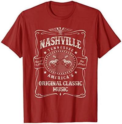 Mens Nashville Music City USA Vintage T-shirt XL Cranberry