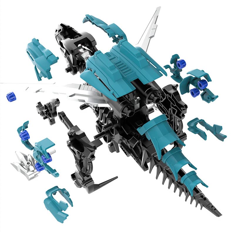 YOGNOEL T-Rex Walking Dinosaur Toys for Boys Take Apart Dinosaur Building Toy, Robot Dinosaurus STEM Building Resembly Action Toy with Launch Weapon and Wag Tail for Kids 8+ (Blue)