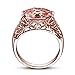 WensLTD 2-in-1 Womens Vintage White Diamond Silver Engagement Wedding Band Ring Set (#7, Rose Gold)