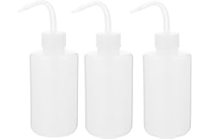 Kichvoe 3Pcs 250Ml Plastic Squeeze Bottles with Bent Nozzle for Tattooing Cleaning, Reusable Wash Bottles