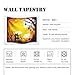 Halloween Decorations Tapestry Wall Hanging by IMEI, 3D Print Yellow Fabric Holiday Party Wall Art Hanging Beach Cover for Living Room Office Dorm and Bedroom (51 X 60 Inch, Halloween Skeleton Ghosts)