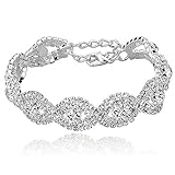Long Way Women's Silver/Gold Plated Crystal Bracelets 6.7