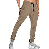 BROKIG Mens Jogger Sport Pants, Casual Zipper Gym Workout Sweatpants Pockets