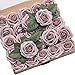 Ling's moment Artificial Flowers 50Pcs Dusty Rose Roses Decor w/Stems,3
