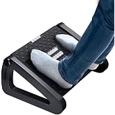 ZLMHYYM Foot Rest for Under Desk at Work, Six Heights Adjustable Foot Stool | Under Desk Footrest, Ergonomic Foot Stools for Under Office Desk, Desk Foot Rest with Massage Rollers, Chair Leg Rest Black