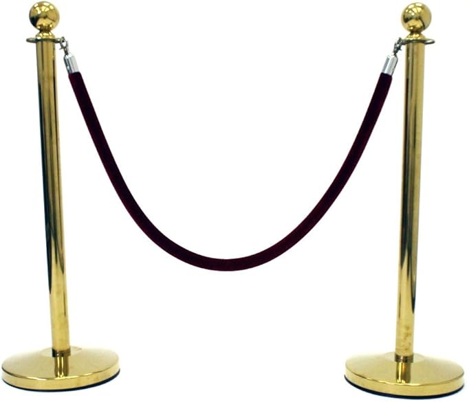 Pole & Rope Barrier Gold Finish Queue Barriers Amazon.co.uk
