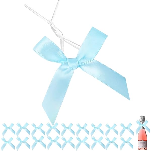 thumbnail image 2 of GUIFIER 50 Pack 3\" Rainbow Twist Tie Bows, Pastel Ribbon Bows With... 2 of 14