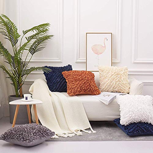 MoMA Decorative Throw Pillow Covers (Set of 2) - Pillow Cover Sham Cover - Navy Throw Pillow Cover - Decorative Sofa Throw Pillow Cover - Square Decorative Pillowcase - Navy - 20" x 20"