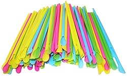 Set of 200 SNO-Cone Straw Spoons! Bright Colors