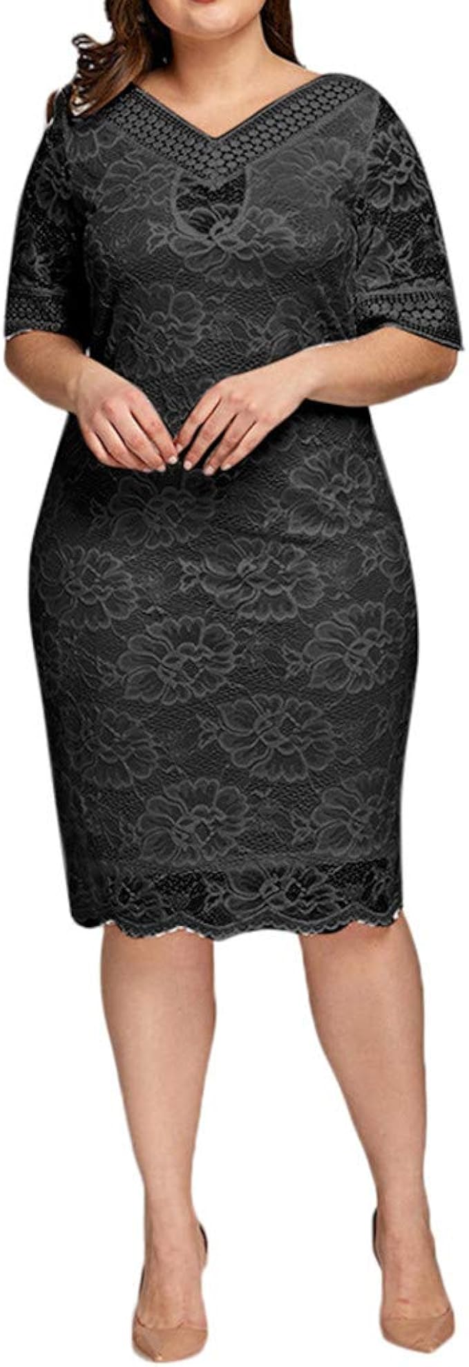 Dress TUDUZ Sale Clearance Women Summer Plus Size VNeck Short Sleeve