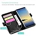 ProCase Galaxy Note 8 Genuine Leather Case, Vintage Wallet Folding Flip Case with Kickstand Card Slots Magnetic Closure Protective Cover for Galaxy Note8 -Black