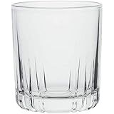 AmazonCommercial Whiskey Rocks Glasses, Fluted Lowball - Set of 6, Clear, 11.1 oz