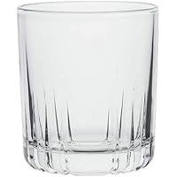 AmazonCommercial Whiskey Rocks Glasses, Fluted Lowball - Set of 6, Clear, 11.1 oz