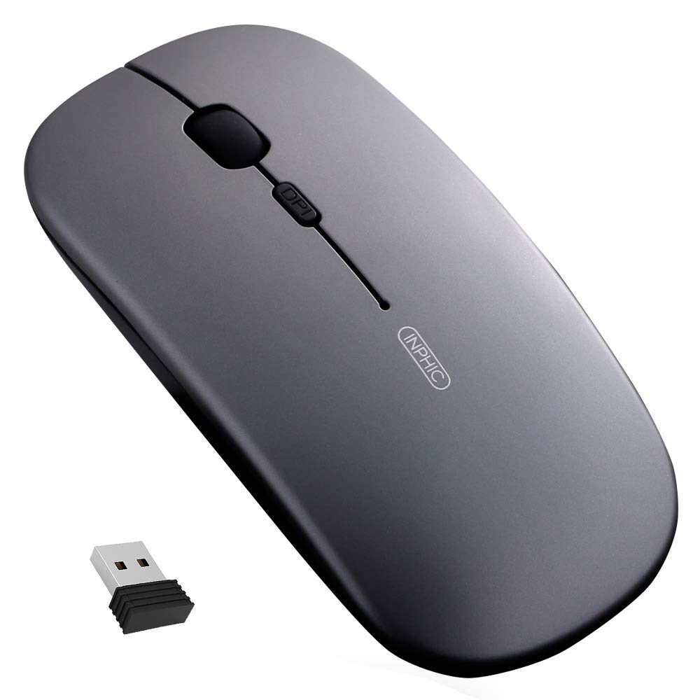 Wireless Mouse, inphic Slim Silent Click Rechargable 2.4G Cordless