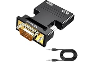 HDMI to VGA, Gold-Plated Adapter (Female to Male) for Computer, Desktop, Laptop, PC, Monitor, Projector, HDTV, Chromebook, Ra