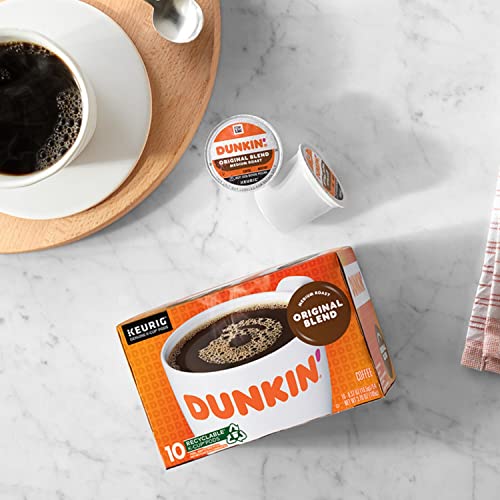 DUNKIN’ ORIGINAL BLEND MEDIUM ROAST COFFEE, 10 KEURIG K-CUP PODS