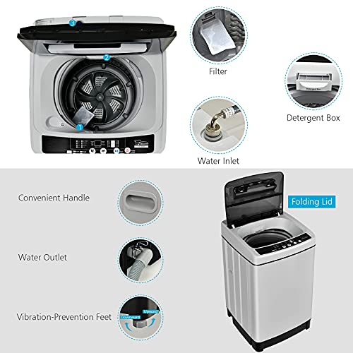 Giantex Full Automatic Washing Machine, 2 in 1 Portable Laundry Washer