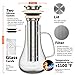 Cold Brew Coffee Maker Kit - Cold Brew Pitcher Infuser Iced Tea Pot - 52 oz Glass Hot Cold Press Coffee Maker - Works even as Cold Coffee Brewer or Iced Coffee Carafe - Stainless Steel Home Filter