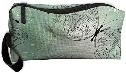 Glass Splashback Batterfly Pattern Oxford Cloth Portable Girl Women Travel Storage Bags Cute Printing Receiving Bag Wallets Purse Zipper Stationery Kits Makeup Bags Multi-function Bag