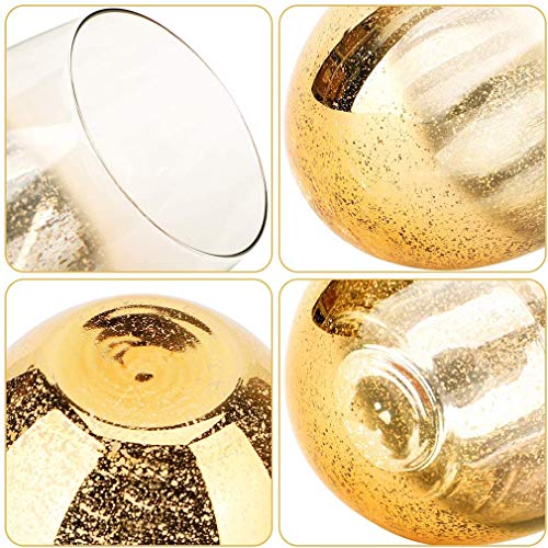 AGGF Glas, 18,6 Unzen Cocktailgläser 4er-Set Biergläser Golden Shiny Trinkgläser Getränkebecher für Wassersaft – Bild 7