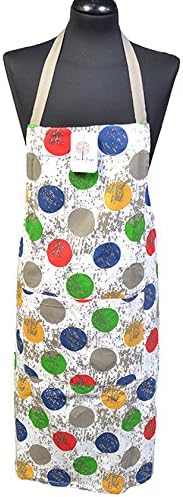 Handpix Kitchen Cooking Barbecue Apron And Single Double Oven Glove Mitts Pack Of Two Tea Towels Set Cute Polka Dot Design Sold Separately Or Sets